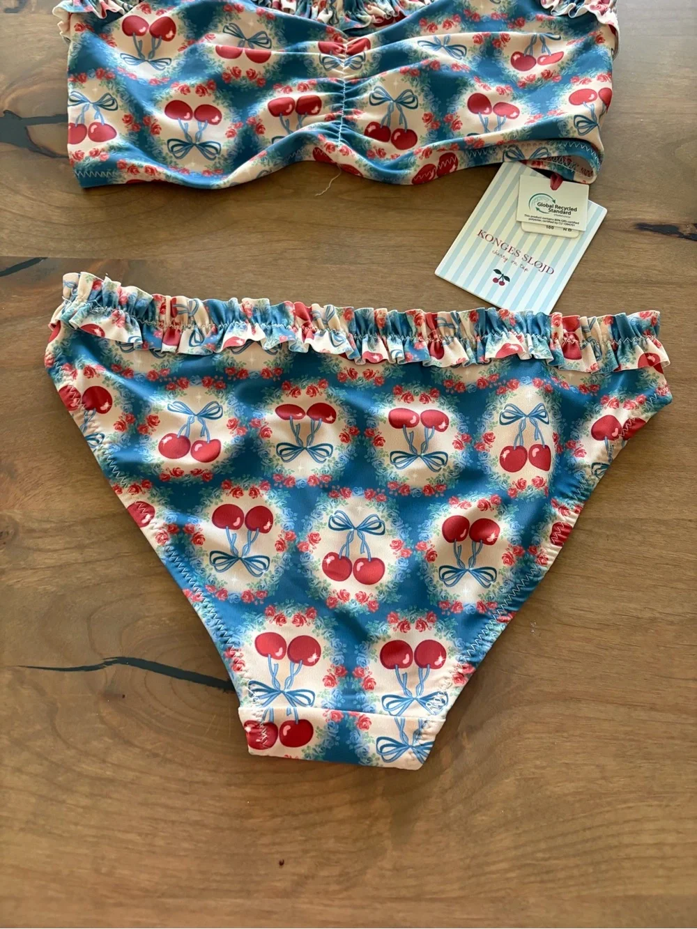 NWT Konges Sløjd Cherry Bow Blue Maya Bikini Grs 2PC Multiple Sizes